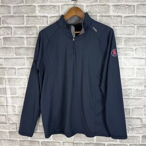 UNRL Elite Barstool Golf Quarter Zip Pullover Mens Large Navy Blue Performance